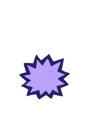 Bir patlamanın çizgi film çiziminin zıplama hareketi animasyonu