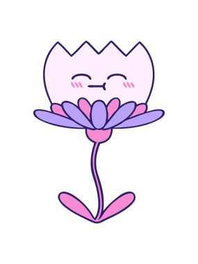 tatlı bir nilüfer çiçeğinin hareketli çizgi filmi