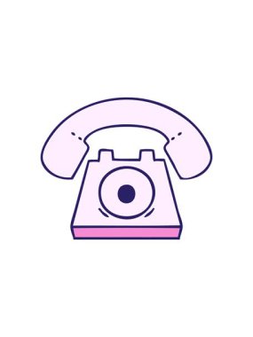 Dikkat çekici kırmızı telefon çizgi filmi animasyonu.