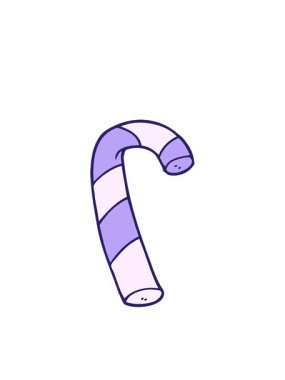 Çizgi filmin hareketli animasyonu çizgili şeker kamışı.