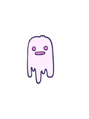 Çizgi roman stili ürkütücü hayaletin yatay titreşimli animasyonu