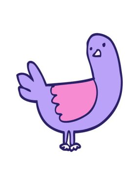 Çizgi film güvercinlerinin hareketli animasyonları