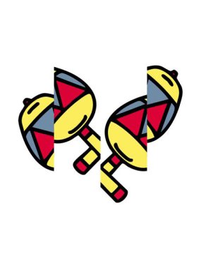 Brezilya marakas geleneksel müzik enstrümanının bölünen hareketli animasyonu