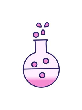 Kimya tüpünün gölgeli karikatürünün hareketli animasyonunu oynat