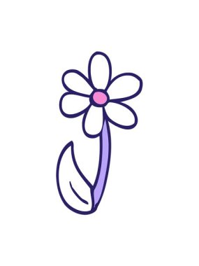 Karikatür karalamalarının hareketli animasyonları Tek çiçek