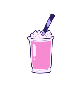 Kalk ve karikatür milkshake 'inin animasyonunu yüzdür