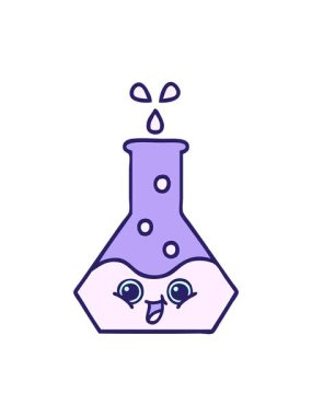 Bilim deney şişesi çizgi filminin basınçlı animasyonu