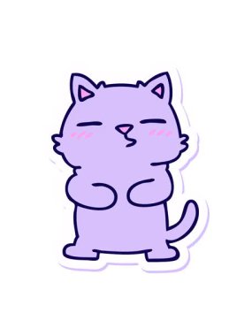 neon ışık efekti çizgi film kedisi çizilmiş garip bir el çıkartmasının canlandırması