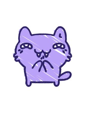 Dikkat çekici kedi tebeşiri çizim tasarımı.