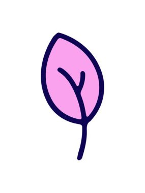 Bahar yaprağı illüstrasyonunun neon ışık efekti animasyonu