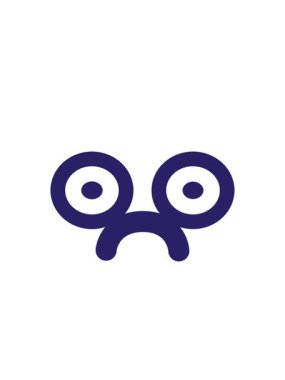 Yanıp sönen radyal çizgiler üzgün bakışlı yüz simgesinin animasyonu