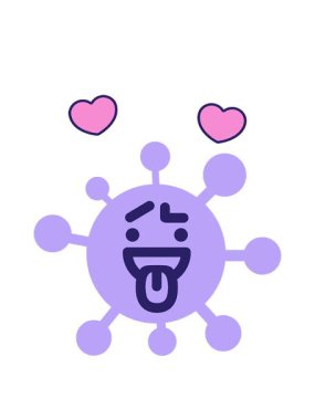 Mutlu, kafası karışmış virüsün dönen kalp animasyonu