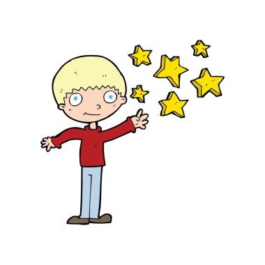 çizgi film heyecanlı çocuk