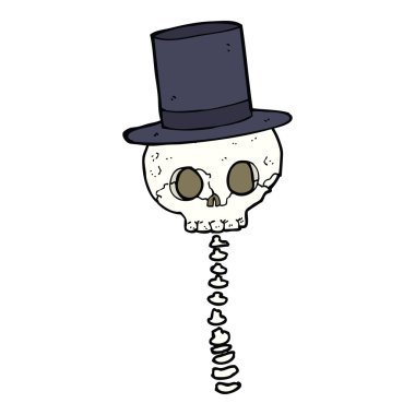 Silindir şapkalı garip kafatası.