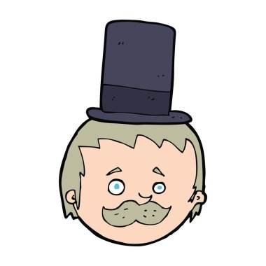 çizgi adam giyen üst şapka