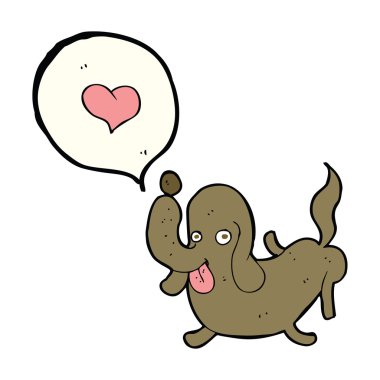 aşk kalp karikatür köpek