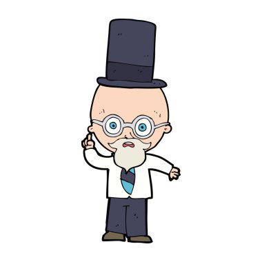 çizgi adam giyen üst şapka