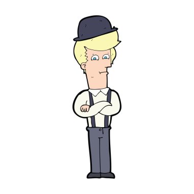 çizgi film adam crosssed silah ile Melon şapkalı