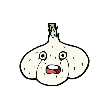 Çizilmiş karikatür sarımsak el