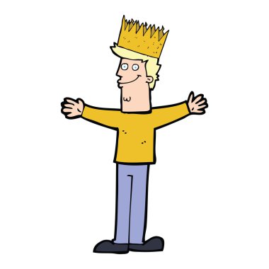 Taç giyen çizgi film adamı.