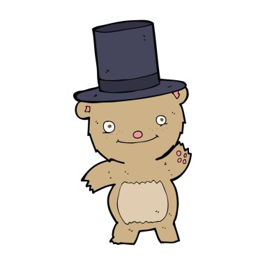 Çizgi film ayısı silindir şapkalı