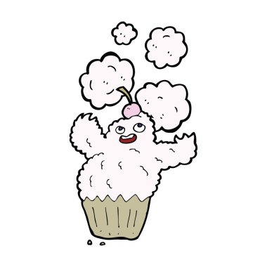 karikatür cupcake canavar