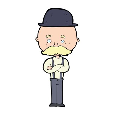 çizgi film adam giyen melon şapka