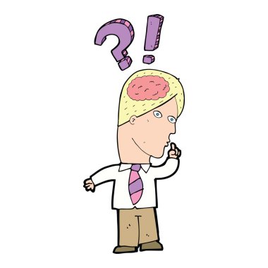 Çizgi filmci soru soruyor.