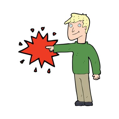 karikatür işaret eden adam