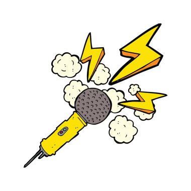 elle çizilmiş karikatür mikrofon