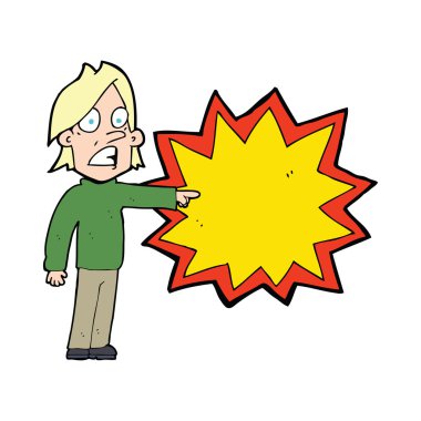 çizilen çizgi film adam işaret eden el