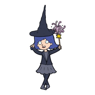 karikatür mutlu cadı