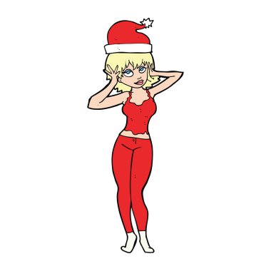 çizgi film kadın Noel için hazır