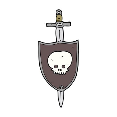 çizgi film kılıcı ve kalkanı