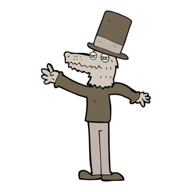 çizgi film kurt adam giyen şapka