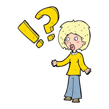 karikatür şaşırmış kadın