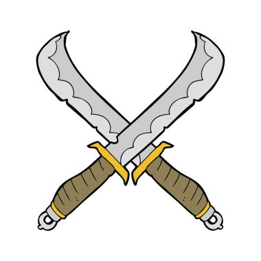 çarpı işareti karikatür kılıç