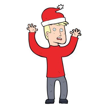 çizgi film adam Noel için hazır