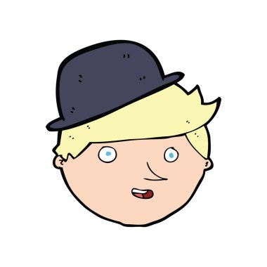 çizgi film adam giyen melon şapka