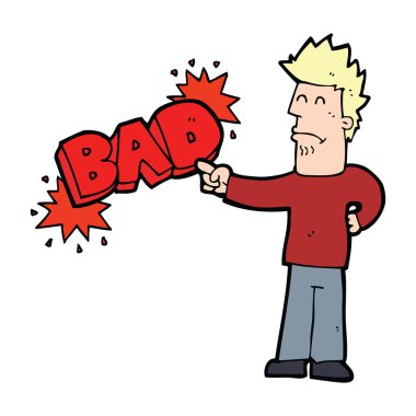 çizgi film adam kötü işaret