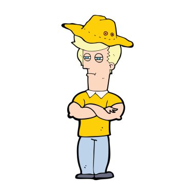 Çizgi filmci şapkalı adam