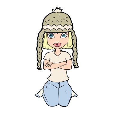 Çizgi filmdeki kadın.