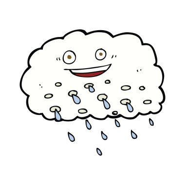 karikatür mutlu raincloud