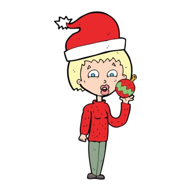 çizgi film kadın Noel için hazır