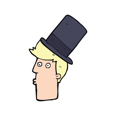 çizgi adam giyen üst şapka