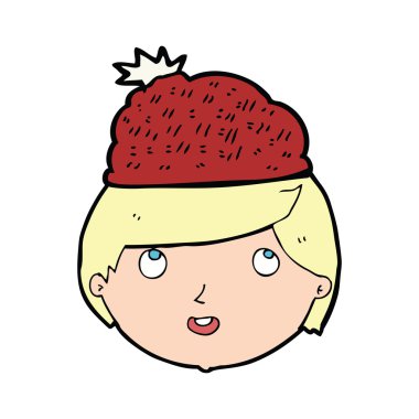 çizgi film adam giyen kış şapka