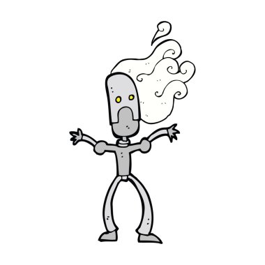 elle çizilmiş karikatür robot