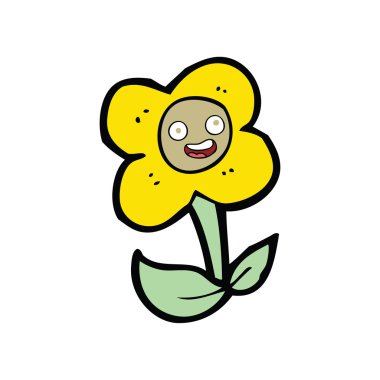 çizgi film çiçek el çekilmiş