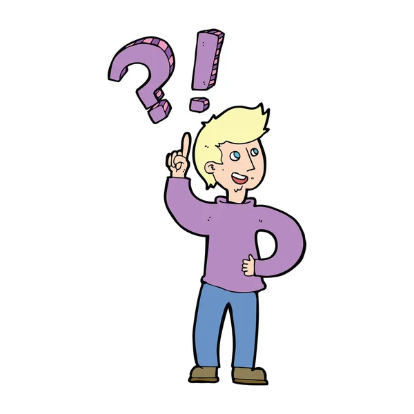 Cartoon man asking question — Stock Vector