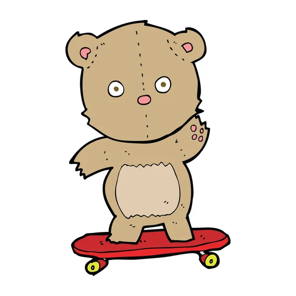 Tecknade Nalle på skateboard — Stock vektor